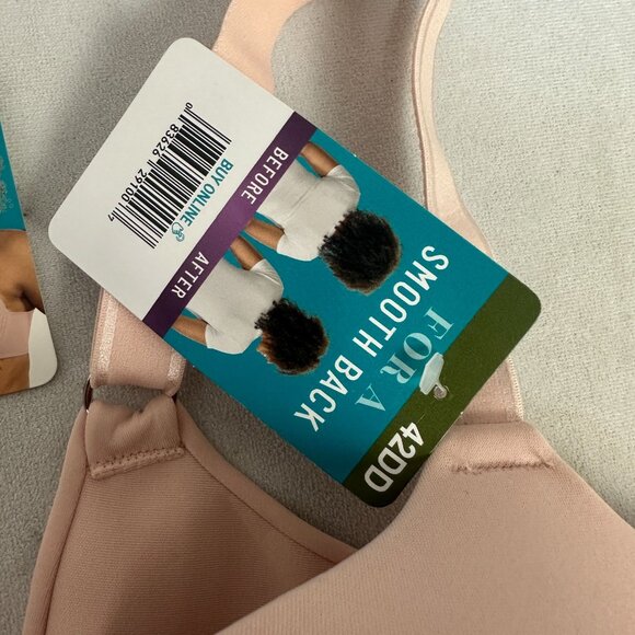 Vanity Fair Radiant Collection Smooth Full Coverage Underwire Bra 42DD Bare Pink - Picture 3 of 7